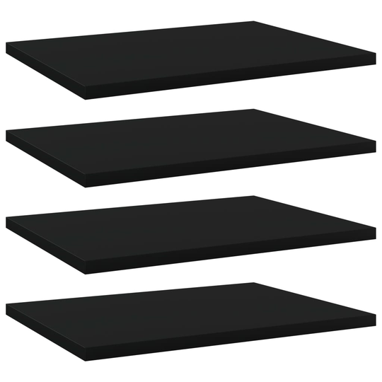 vidaXL Kirjahyllytasot 4 kpl musta 40x30x1,5 cm lastulevy