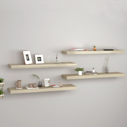 vidaXL Kelluvat seinähyllyt 4 kpl tammi 90x23,5x3,8 cm MDF