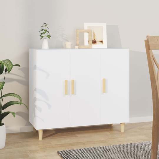 vidaXL Senkki valkoinen 90x34x80 cm tekninen puu