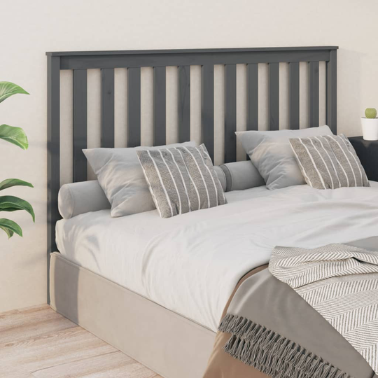 vidaXL Sängynpääty harmaa 166x6x101 cm täysi mänty