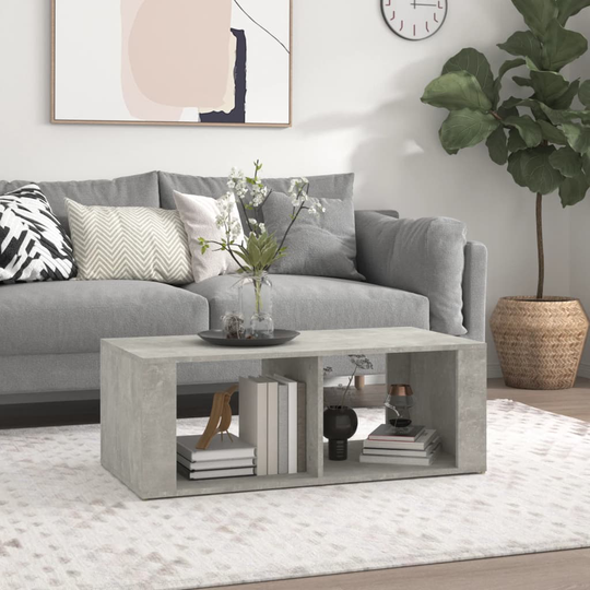vidaXL Sohvapöytä betoninharmaa 100x50x36 cm tekninen puu