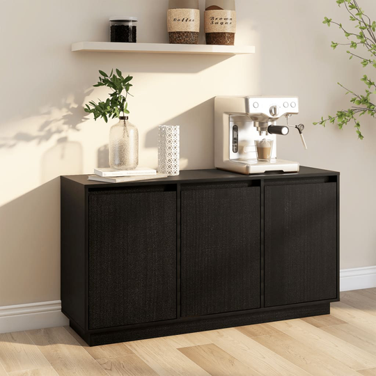 vidaXL Senkki musta 111x34x60 cm täysi mänty