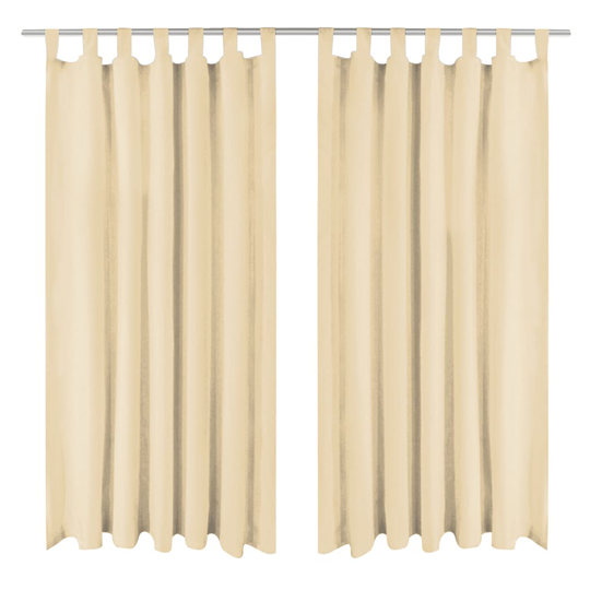 vidaXL Mikro-satiiniverhot silmukoilla 2 kpl 140x245 cm Beige