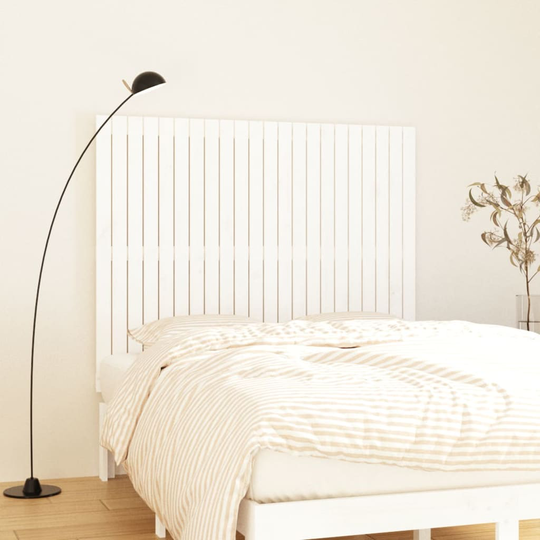 vidaXL Sängynpääty seinälle valkoinen 140x3x110 cm täysi mänty