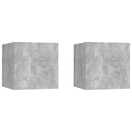 vidaXL Yöpöydät 2 kpl betoninharmaa 30,5x30x30 cm lastulevy