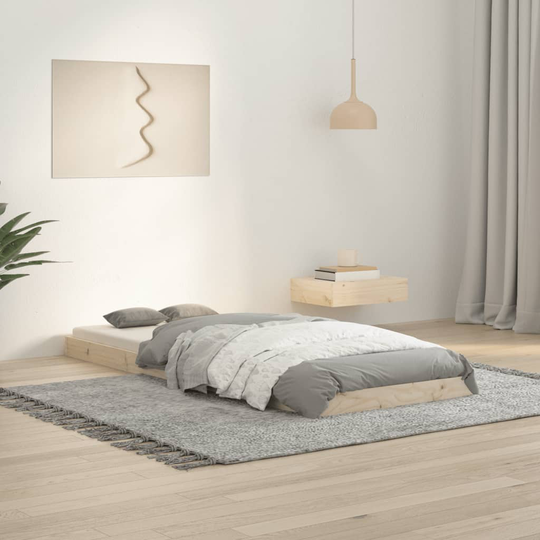 vidaXL Sängynrunko 75x190 cm täysi mänty 2FT6 Small Single