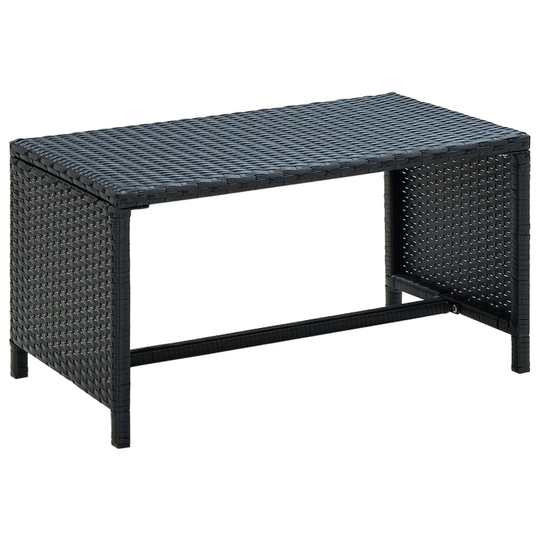 vidaXL Sohvapöytä musta 70x40x38 cm polyrottinki