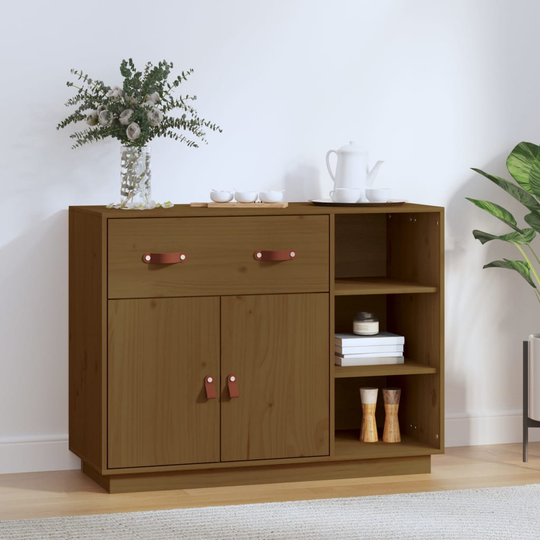 vidaXL Senkki hunajanruskea 98,5x40x75 cm täysi mänty