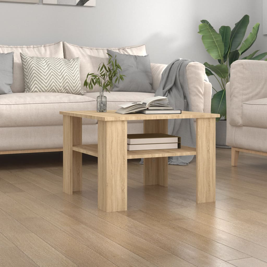 vidaXL Sohvapöytä Sonoma-tammi 60x60x42 cm lastulevy