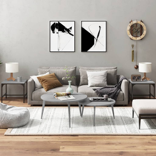 vidaXL Sivupöydät 2kpl harmaa Sonoma 40x40x35 cm tekninen puu