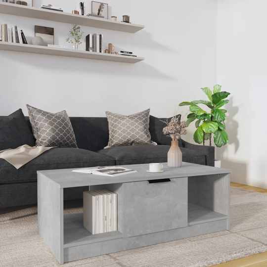 vidaXL Sohvapöytä betoninharmaa 102x50x36 cm tekninen puu