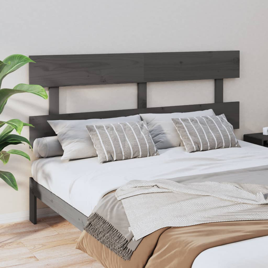 vidaXL Sängynpääty harmaa 154x3x81 cm täysi mänty