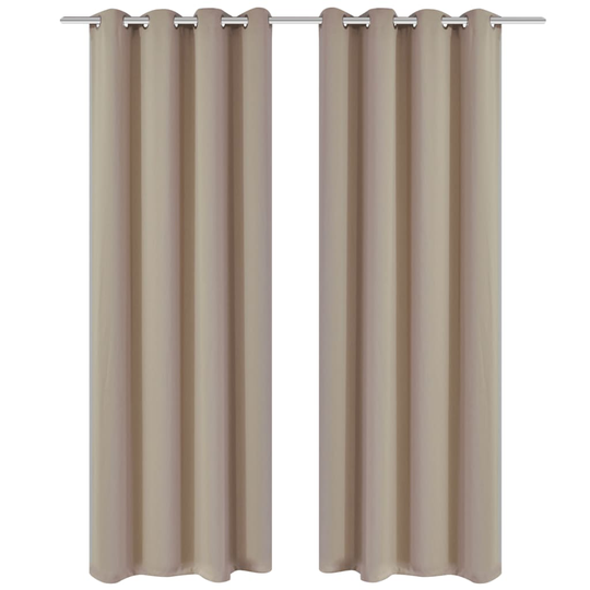 Creme Pimennysverhot Metallirenkailla 2 kpl 135 x 245 cm