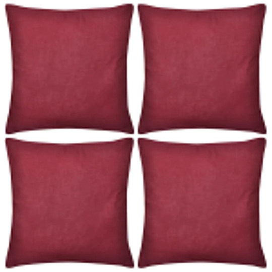 Viininpunainen Tyynynpäällinen Puuvilla 4kpl 40 x 40 cm