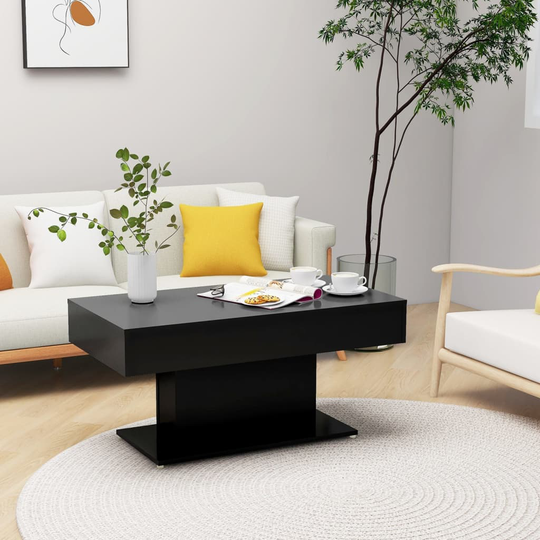 vidaXL Sohvapöytä musta 96x50x45 cm lastulevy
