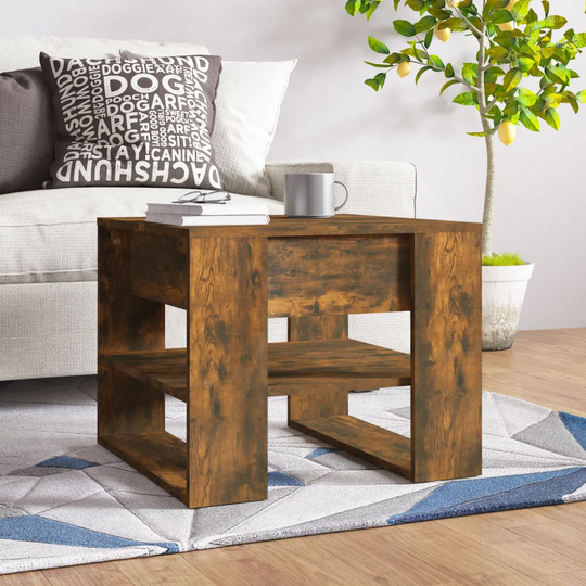 vidaXL Sohvapöytä savutammi 55,5x55x45 cm tekninen puu
