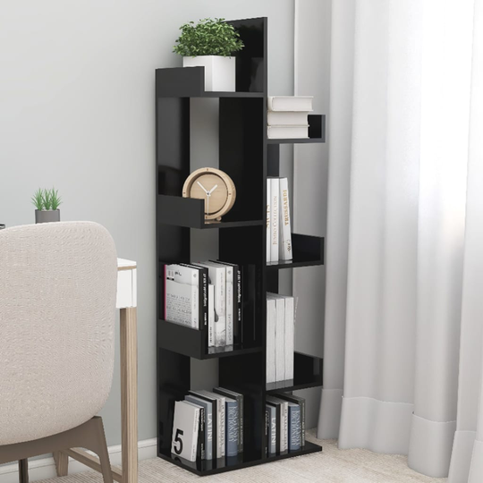 vidaXL Kirjahylly musta 48x25,5x140 cm lastulevy