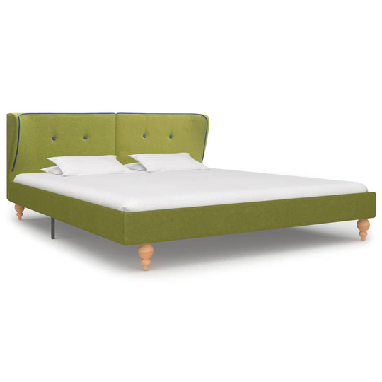 280711 vidaXL Bed Frame Green Fabric 150x200 cm (UK/NO/IE/FI/DE/FR/NL only)