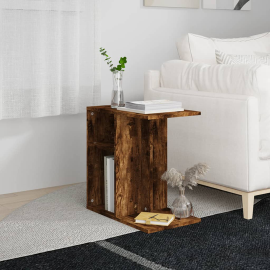 vidaXL Sivupöytä savutammi 50x30x50 cm tekninen puu