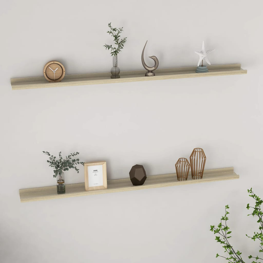 vidaXL Seinähyllyt 2 kpl Sonoma-tammi 115x9x3 cm