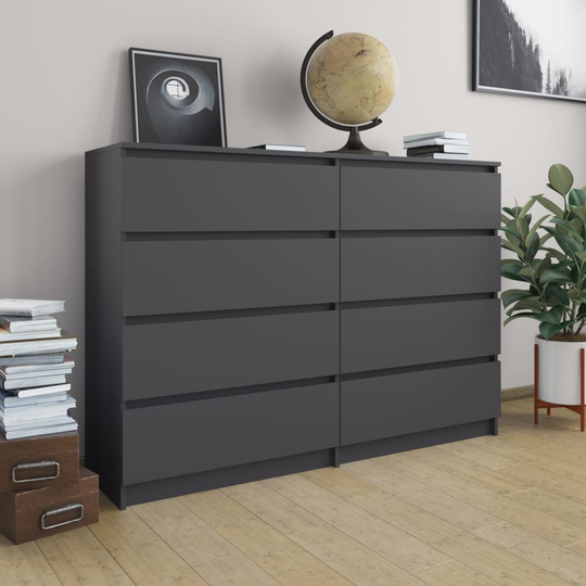 vidaXL Senkki harmaa 140x35x99 cm lastulevy