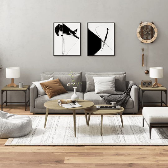 vidaXL Sivupöydät 2 kpl Sonoma-tammi 40x40x35 cm tekninen puu
