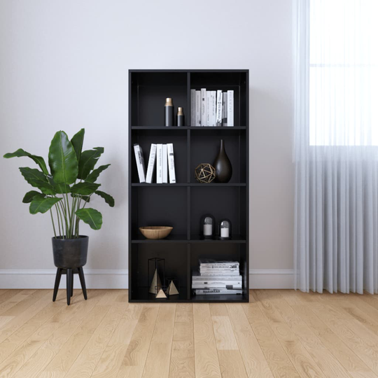 vidaXL Kirjahylly/senkki musta 66x30x130 cm lastulevy