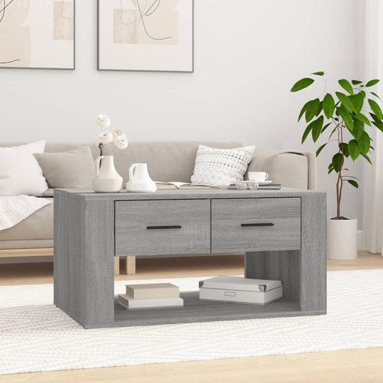 vidaXL Sohvapöytä harmaa Sonoma 80x50x40 cm tekninen puu