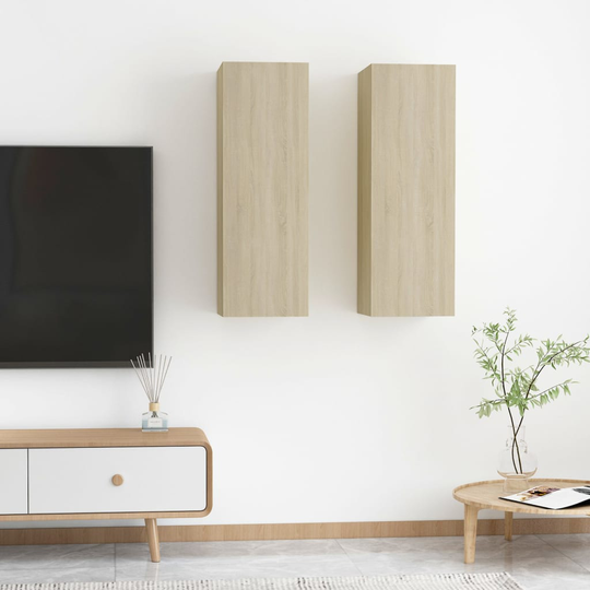 vidaXL TV-tasot 2 kpl Sonoma-tammi 30,5x30x90 cm lastulevy