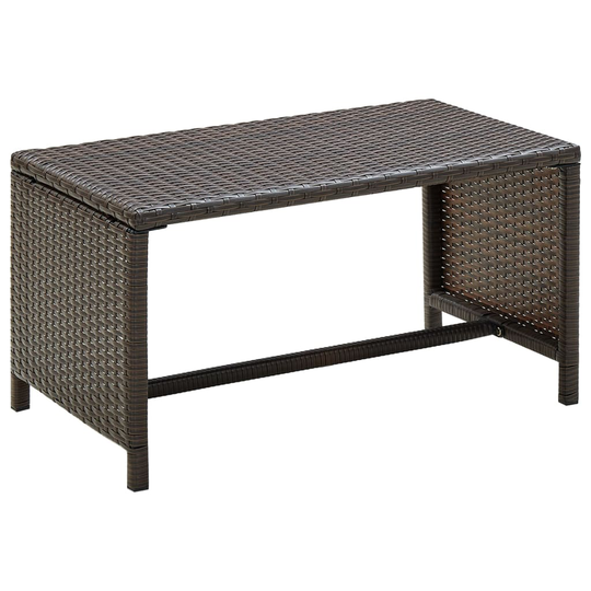 vidaXL Sohvapöytä ruskea 70x40x38 cm polyrottinki