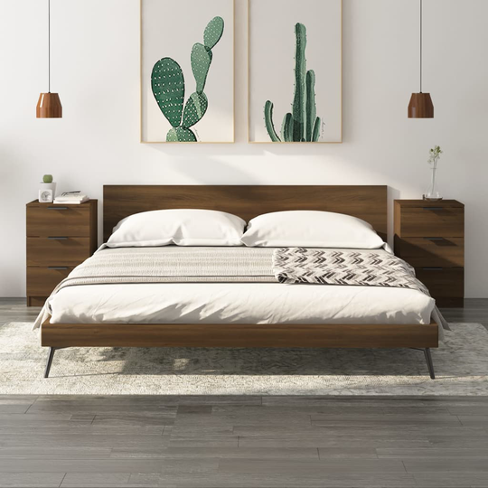 vidaXL Yöpöydät 2 kpl ruskea tammi 40x36x65 cm