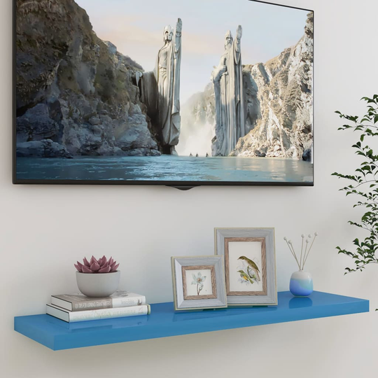 vidaXL Kelluva seinähylly sininen 90x23,5x3,8 cm MDF