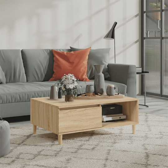 vidaXL Sohvapöytä Sonoma-tammi 90x60x35 cm lastulevy