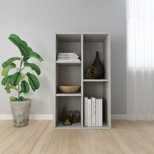vidaXL Kirjahylly/senkki betoninharmaa 50x25x80 cm lastulevy