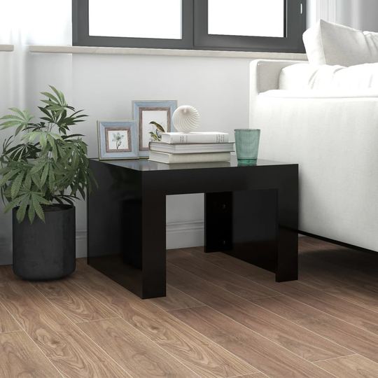 vidaXL Sohvapöytä musta 50x50x35 cm lastulevy