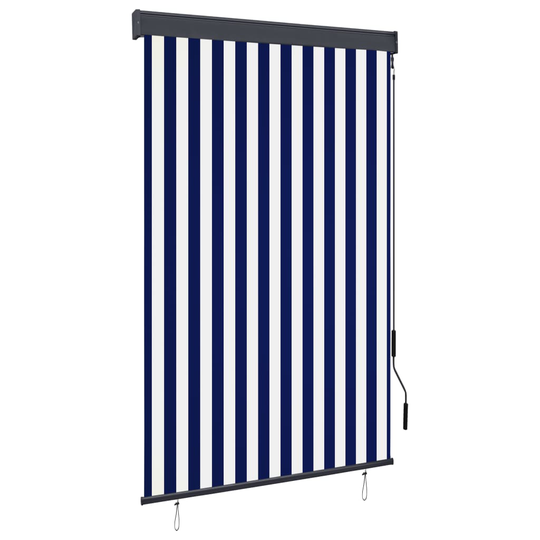 vidaXL Ulkorullaverho 120x250 cm sininen ja valkoinen