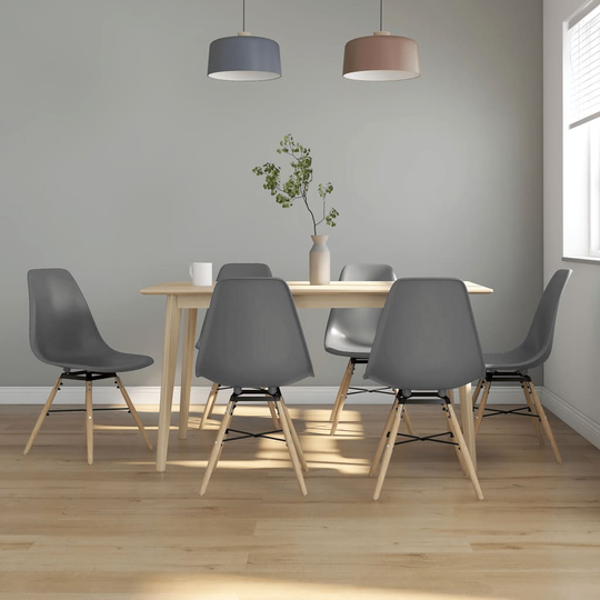 vidaXL Ruokatuolit 6 kpl harmaa PP