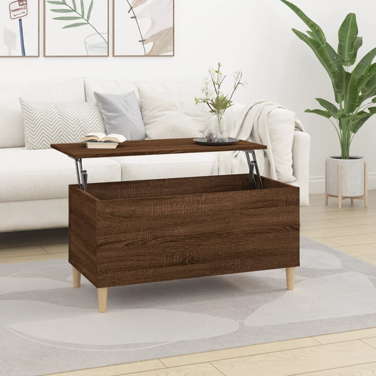 vidaXL Sohvapöytä ruskea tammi 90x44,5x45 cm tekninen puu