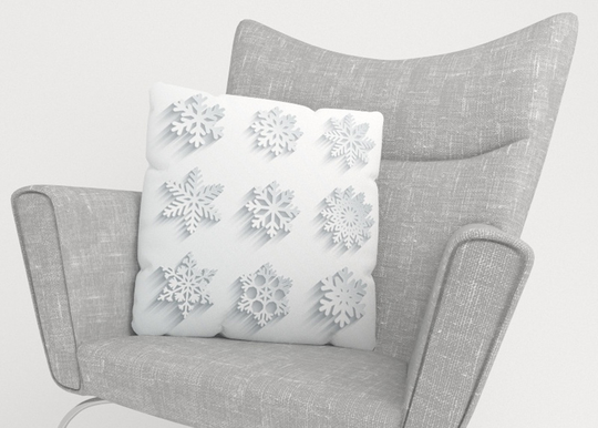 Koristetyynyliina Snowflakes 40x40 cm