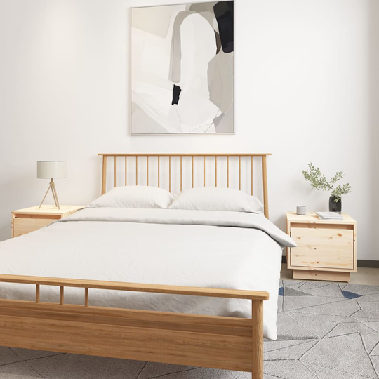 vidaXL Yöpöydät 2 kpl 35x34x32 cm täysi mänty