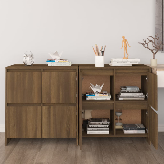 vidaXL Senkit 2 kpl ruskea tammi 70x41x75 cm lastulevy
