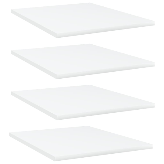 vidaXL Kirjahyllytasot 4 kpl valkoinen 40x50x1,5 cm lastulevy