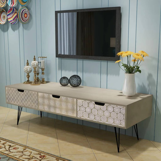 vidaXL TV-taso 3:lla Laatikolla 120x40x36 cm Harmaa