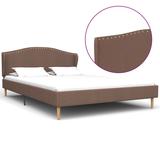 280654 vidaXL Bed Frame Brown Fabric 140x200 cm