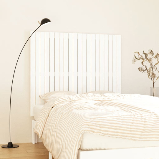 vidaXL Sängynpääty seinälle valkoinen 127,5x3x110 cm täysi mänty