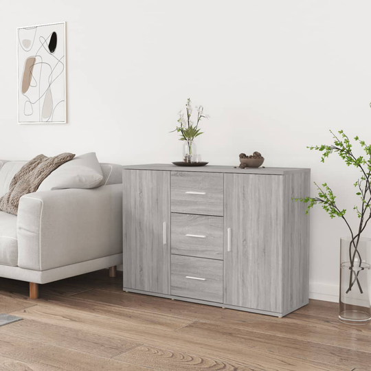 vidaXL Senkki harmaa Sonoma 91x29,5x65 cm tekninen puu