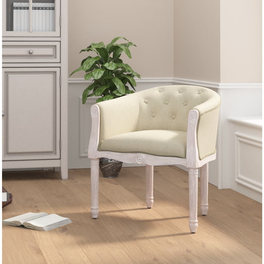 vidaXL Ruokapöydän tuoli beige pellava