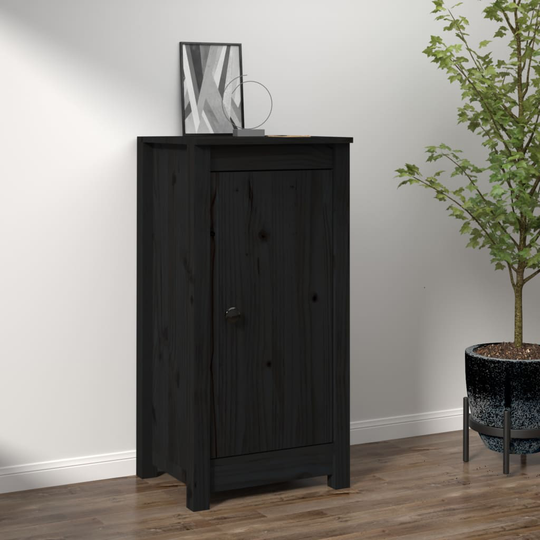 vidaXL Senkki musta 40x35x80 cm täysi mänty