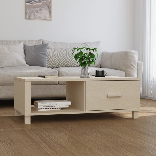 vidaXL Sohvapöytä HAMAR hunajanruskea 100x55x35 cm täysi mänty