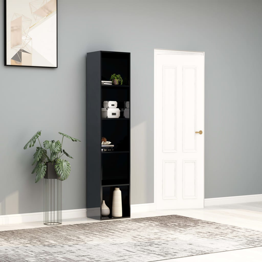 vidaXL Kirjahylly korkeakiilto harmaa 40x30x189 cm lastulevy